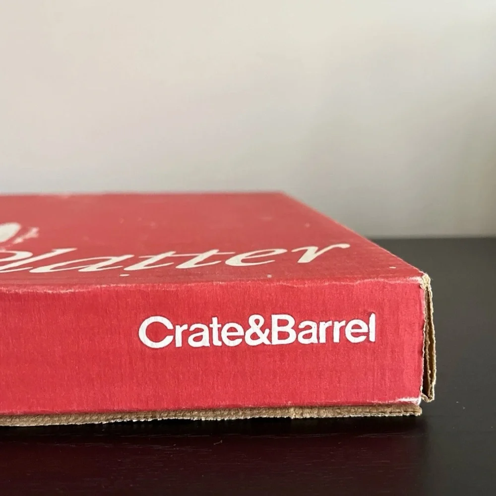 Crate And Barrel Glass Holiday Platter Christmas 13 Inch